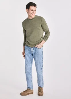 Bawełniany sweter męski w kolorze khaki