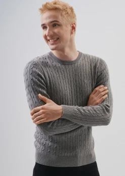 Bawełniany szary sweter męski