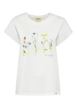 Bawełniany T-shirt damski w kwiaty