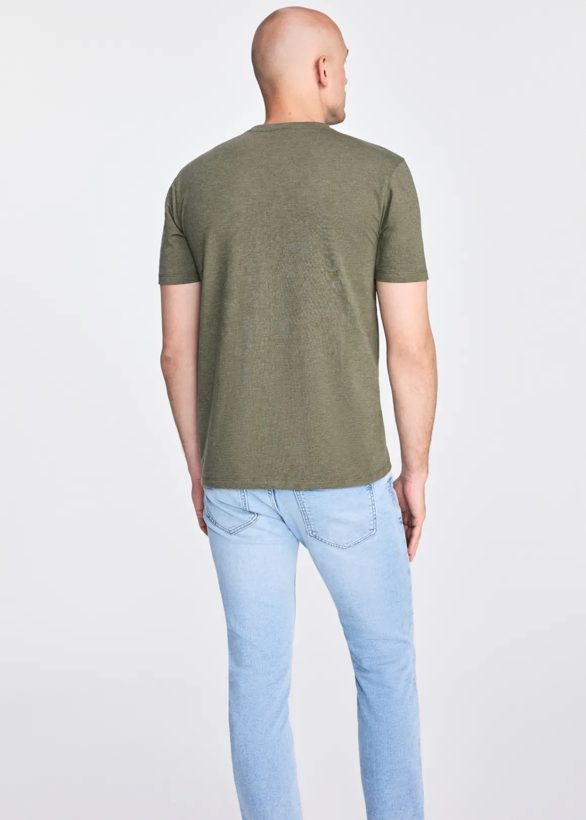 Bawełniany T-shirt męski w kolorze khaki