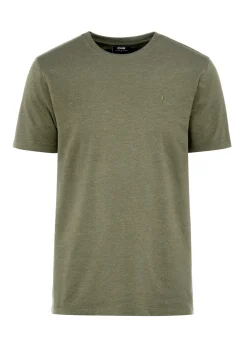 Bawełniany T-shirt męski w kolorze khaki