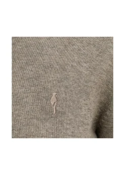 Beżowy sweter męski z golfem