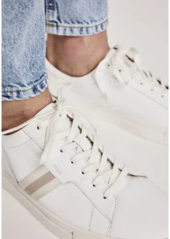 Białe skórzane buty męskie