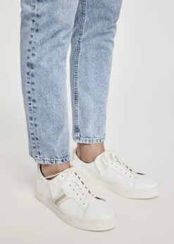 Białe skórzane buty męskie