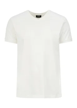 Biały basic T-shirt męski z logo