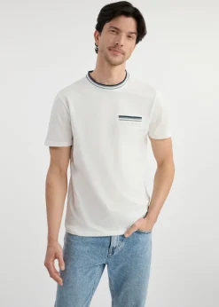 Biały T-shirt męski z bawełny
