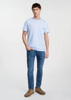 Błękitny bawełniany t-shirt męski
