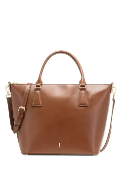 Brązowa skórzana torebka shopper