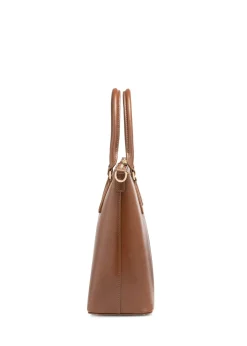 Brązowa skórzana torebka shopper