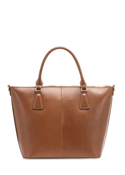 Brązowa skórzana torebka shopper