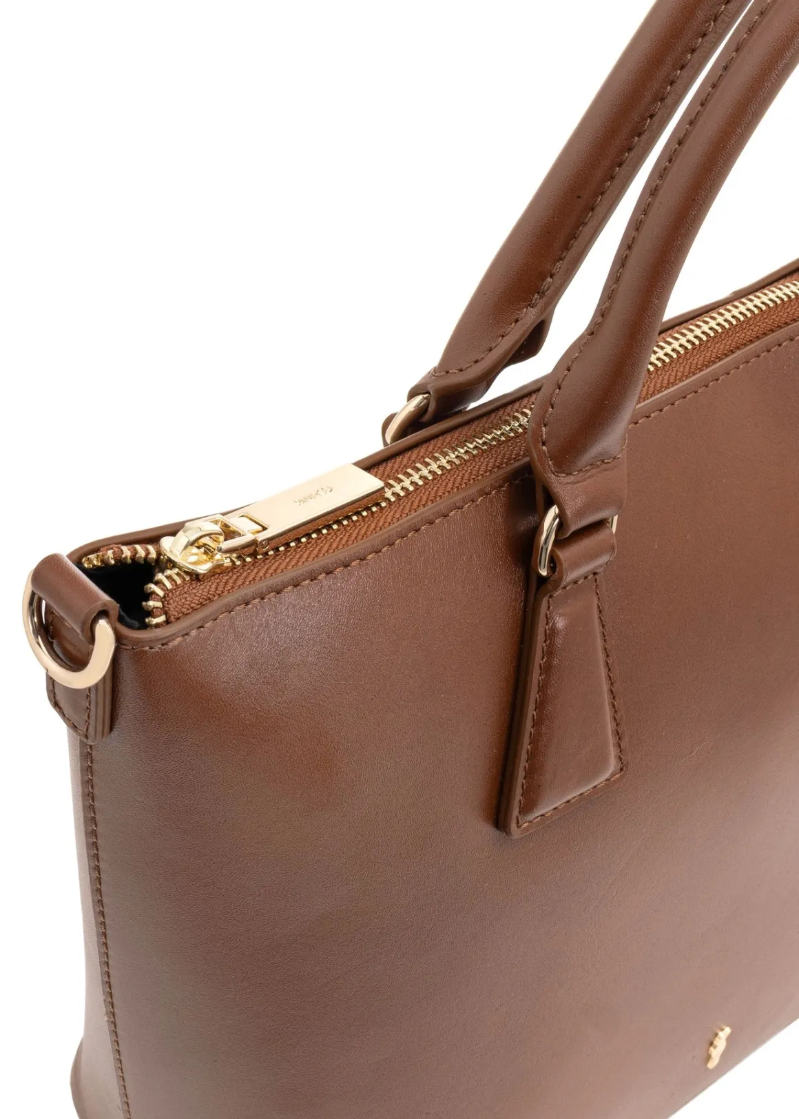 Brązowa skórzana torebka shopper