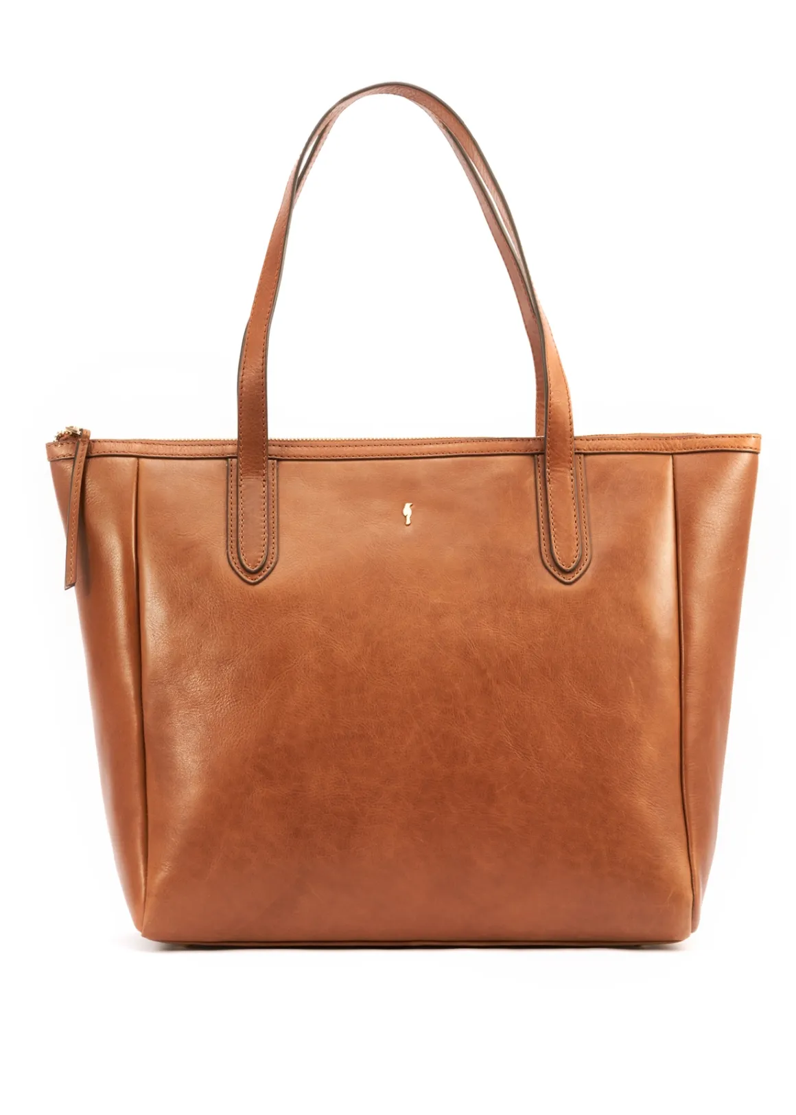 Brązowa skórzana torebka shopper