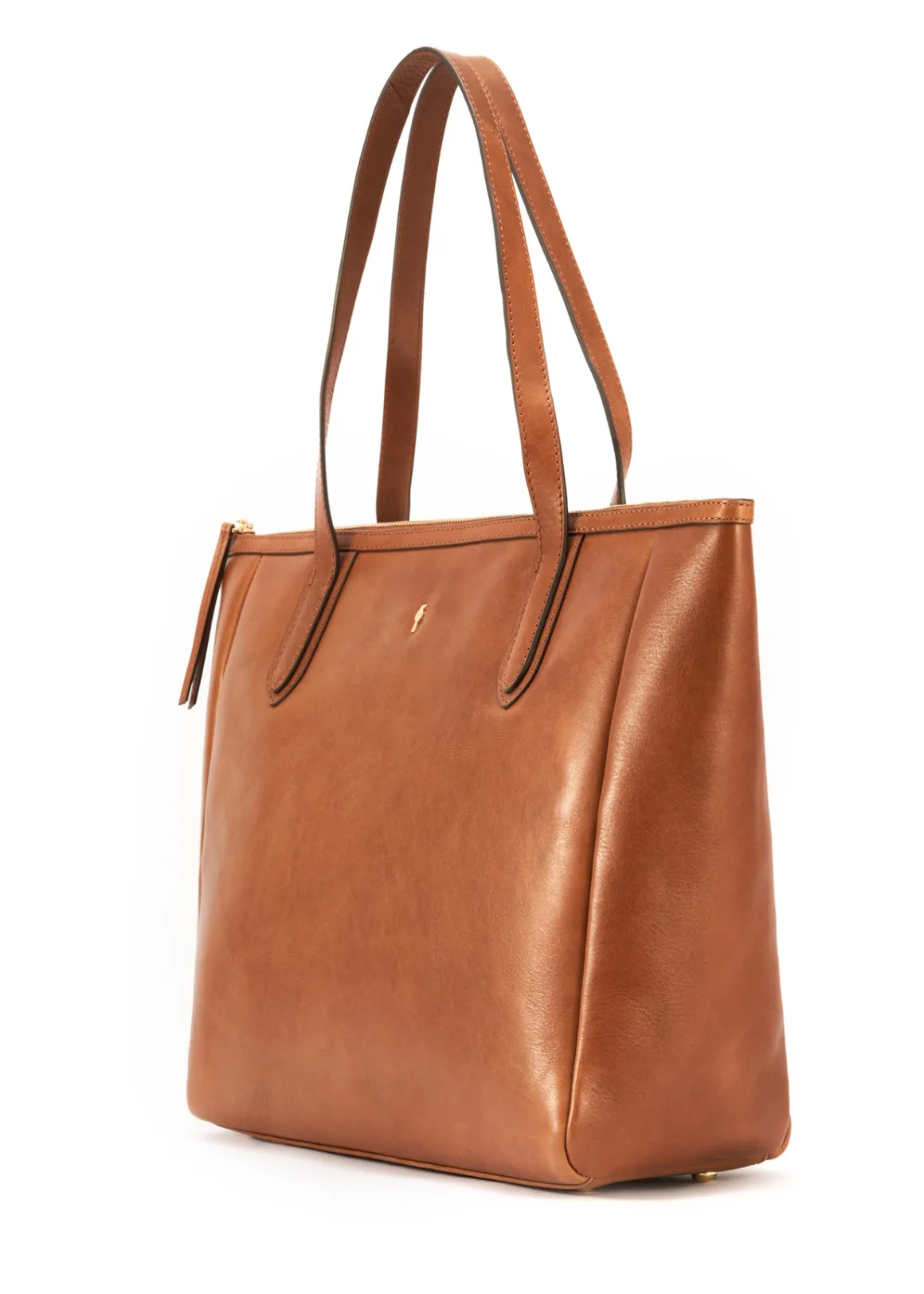 Brązowa skórzana torebka shopper