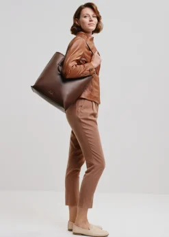 Brązowa torebka shopper damska