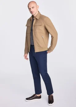 Ciemnobeżowa przejściowa kurtka męska