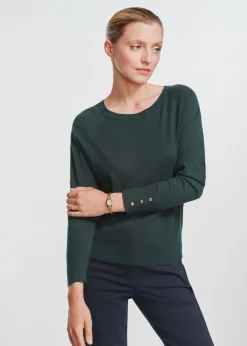Ciemnozielony sweter damski