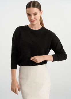 Czarna bawełniana bluza damska oversize