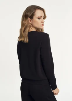 Czarna bluza damska z printem