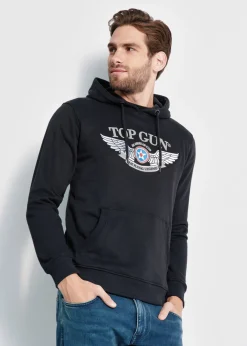 Czarna bluza z kapturem męska TOP GUN