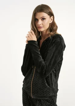 Czarna rozpinana bluza damska
