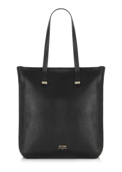 Czarna skórzana torebka shopper damska
