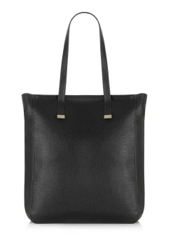 Czarna skórzana torebka shopper damska