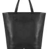Czarna skórzana torebka shopper