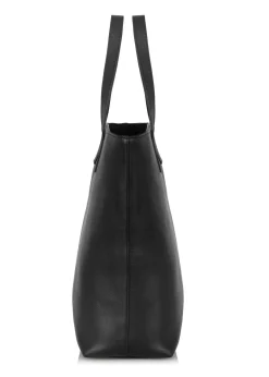 Czarna skórzana torebka shopper