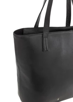 Czarna skórzana torebka shopper