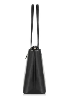 Czarna skórzana torebka shopper