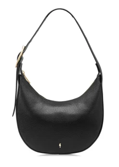 Czarna skórzana torebka w stylu hobo