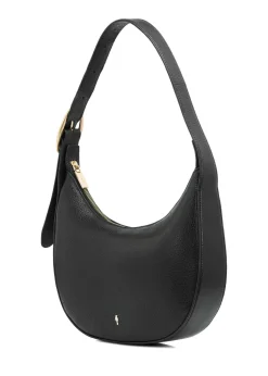 Czarna skórzana torebka w stylu hobo