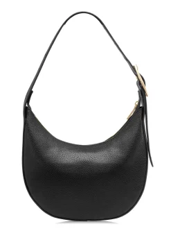 Czarna skórzana torebka w stylu hobo