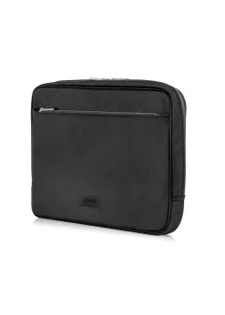 Czarna teczka damska z kieszenią na laptop