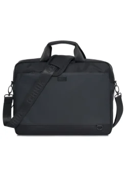 Czarna teczka męska z kieszenią na laptop