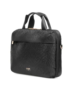 Czarna torba damska z monogramem