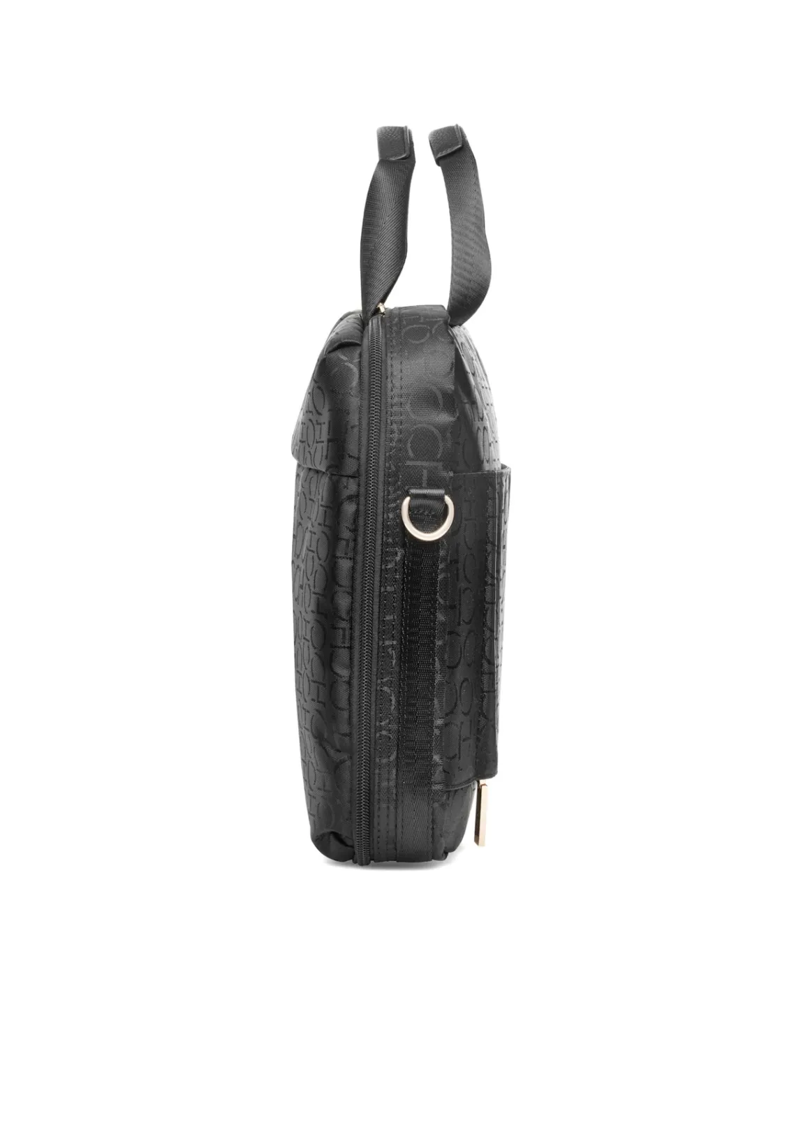 Czarna torba damska z monogramem