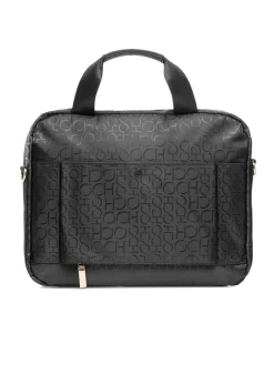 Czarna torba damska z monogramem