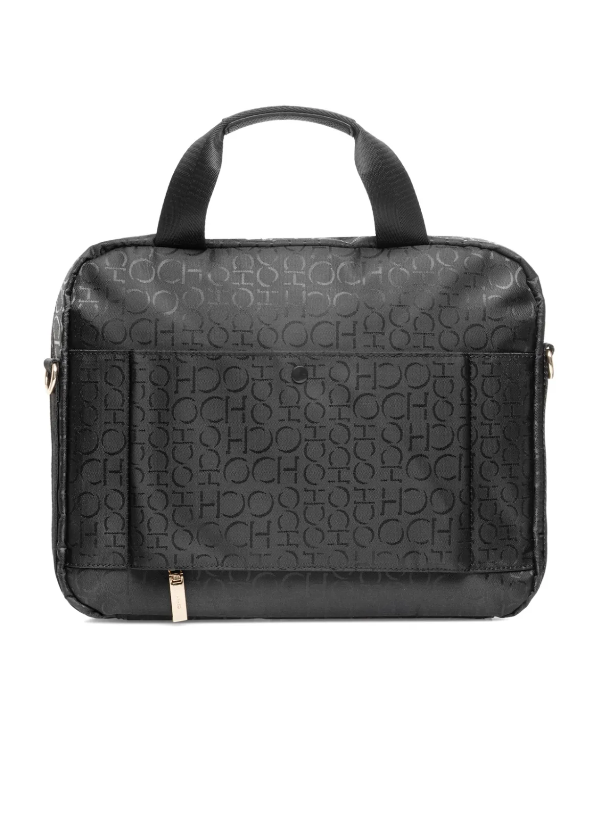 Czarna torba damska z monogramem