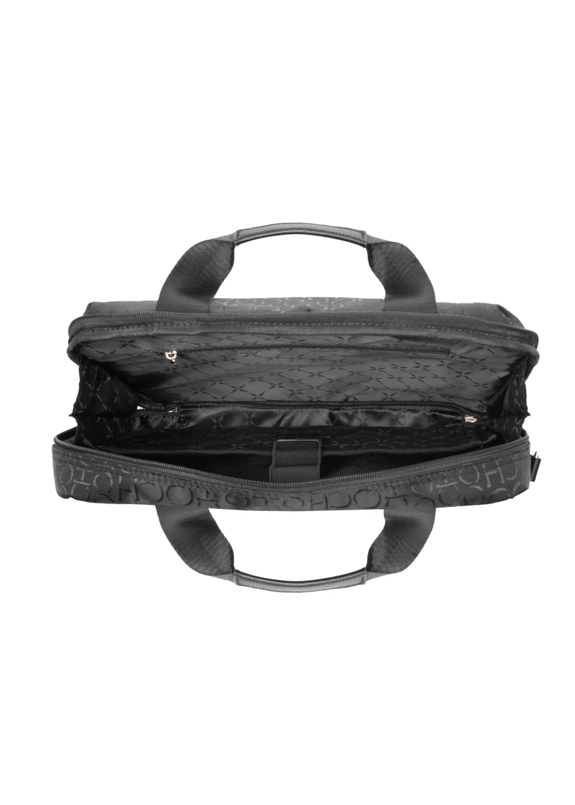 Czarna torba damska z monogramem