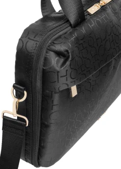 Czarna torba damska z monogramem