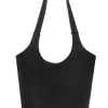 Czarna zamszowa torebka damska typu shopper