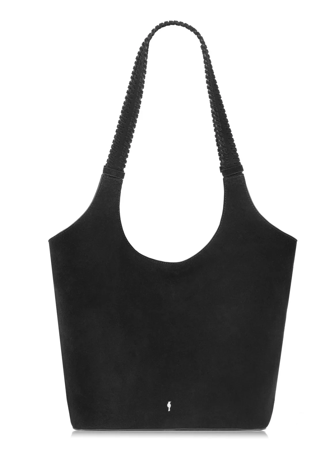 Czarna zamszowa torebka damska typu shopper