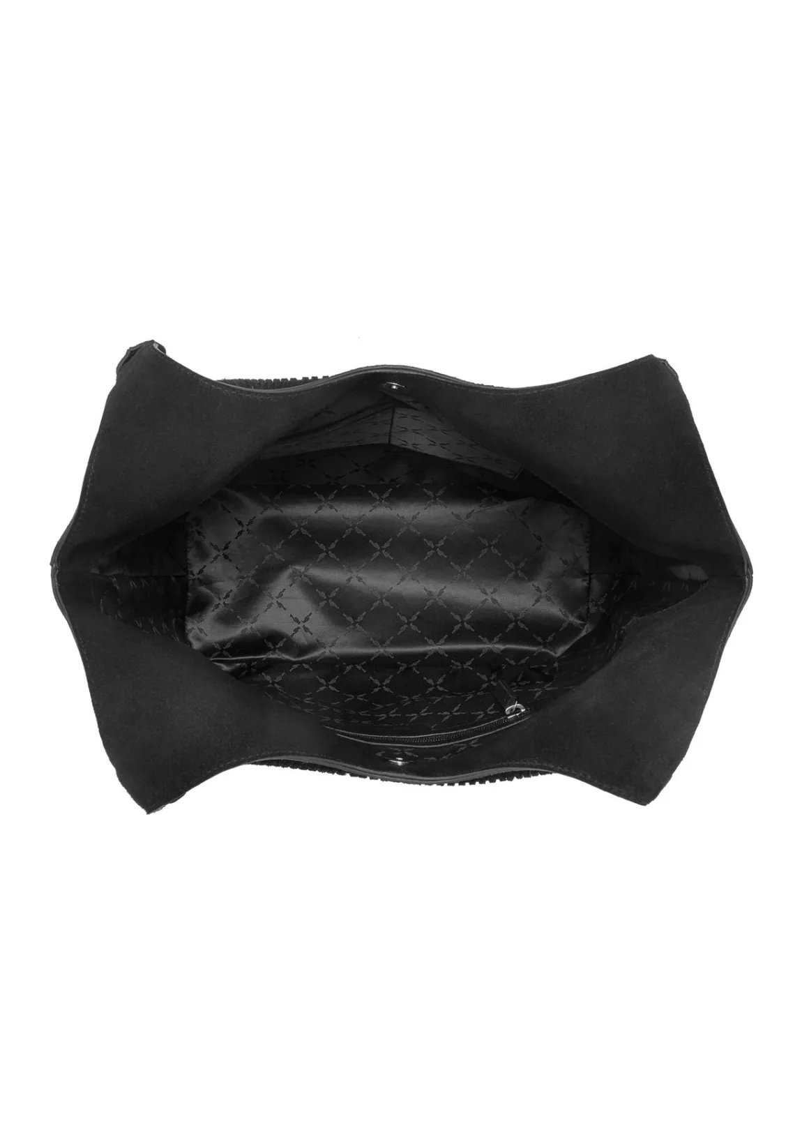Czarna zamszowa torebka damska typu shopper