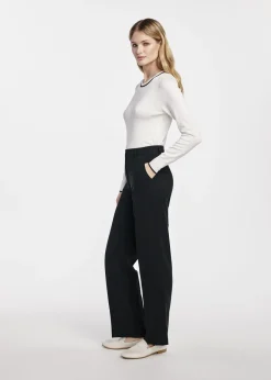 Czarne eleganckie spodnie damskie