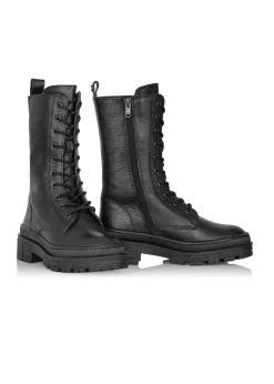 Czarne skórzane buty damskie