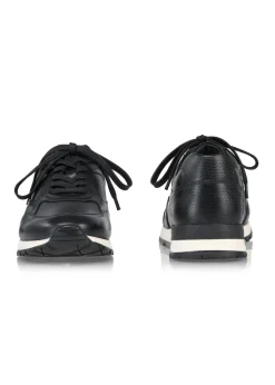 Czarne skórzane sneakersy męskie