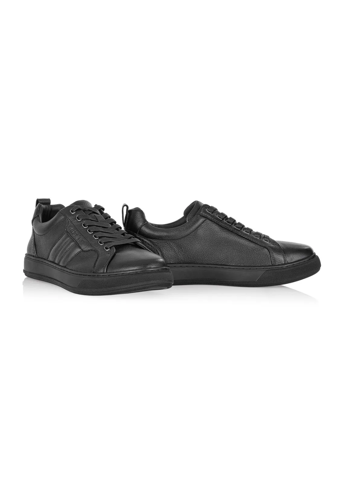 Czarne skórzane sneakersy męskie