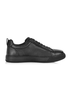 Czarne skórzane sneakersy męskie