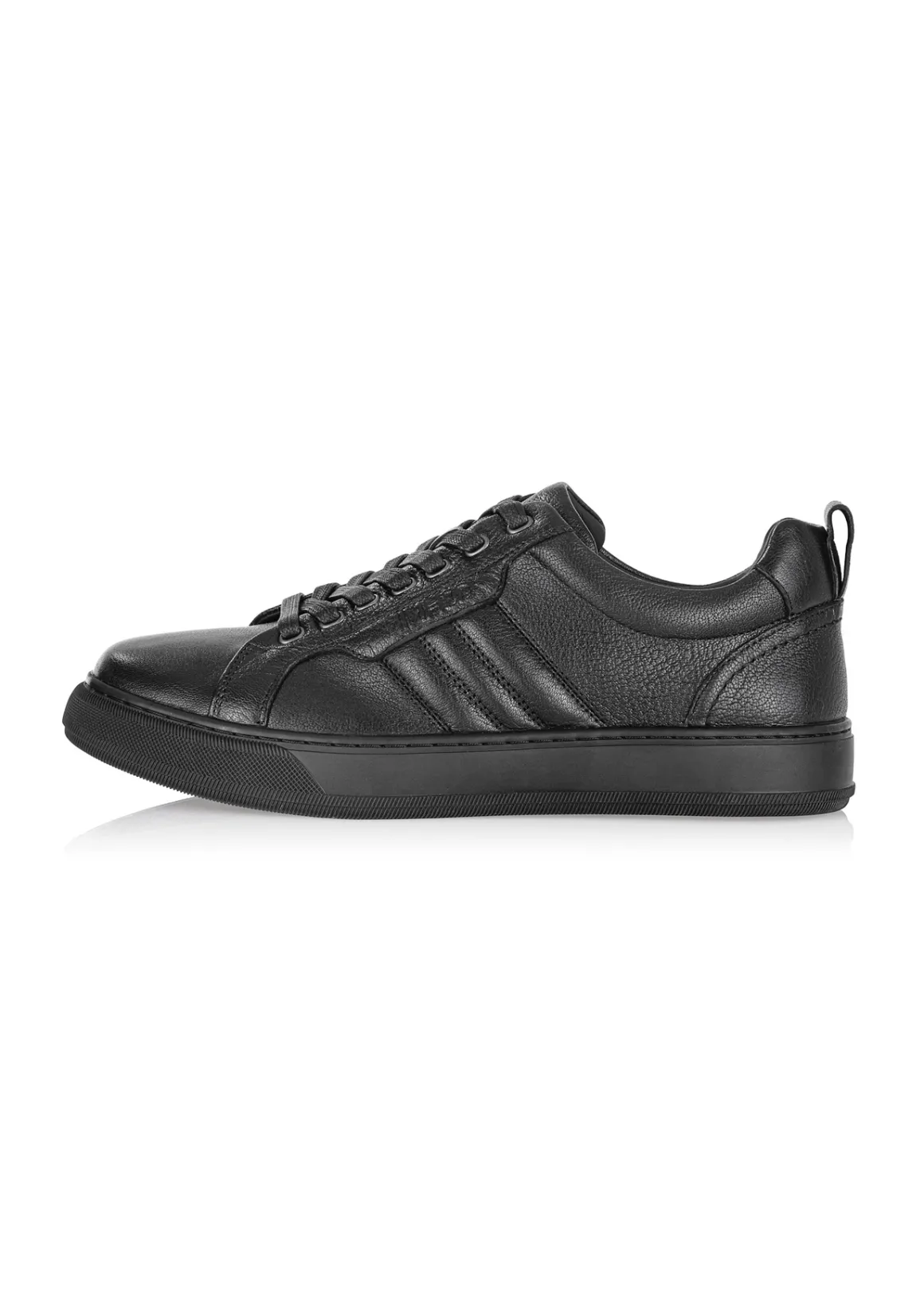 Czarne skórzane sneakersy męskie